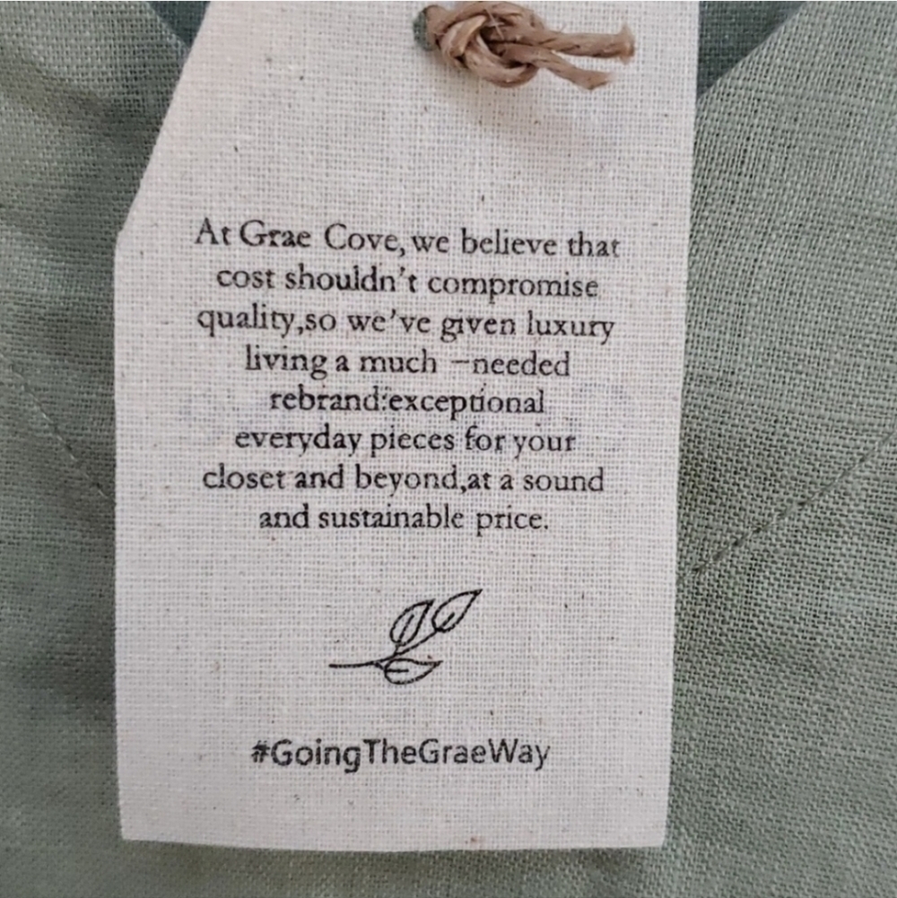 Grae Cove Linen Green Blouse Top — image 3 of 8